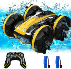 VOLANTEXRC All Terrain Amphibious Waterproof RC Monster Truck Stunt Car (Yellow) - EXHOBBY