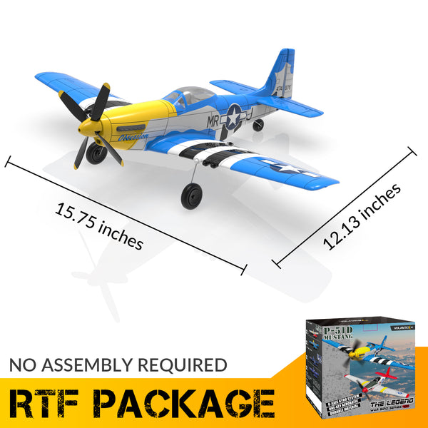 VOLANTEXRC 4-CH Airplanes P51 Mustang WWII Remote Control Airplane for Beginners with Xpilot Stabilization System