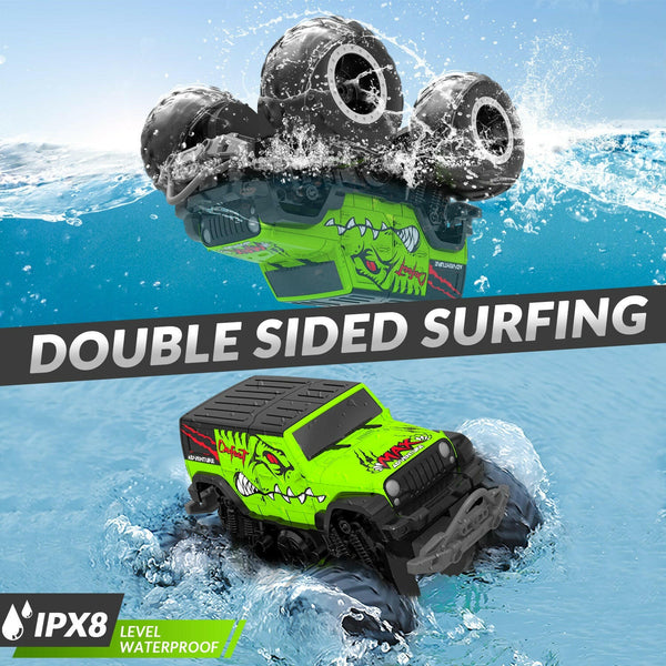 STEMTRON Amphibious Remote Control Car 1:20 All Terrain Off-Road Waterproof RC Monster Truck(Green) EXHOBBY Dealer.