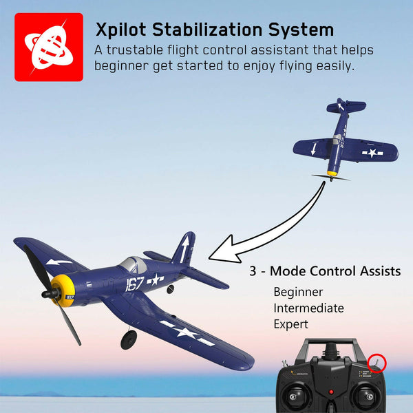 VOLANTEXRC Corsair F4U Warbird Remote Control RC Airplane with Gyro Stabilizer EXHOBBY Dealer.