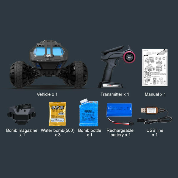 RACENT RC Crawler 1:12 Sale 6X6 2.4GHZ 15kmh Off Road All Terrain Monster Trucks with Colorful Led Lights (Grey) EXHOBBY Dealer.