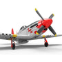 VOLANTEXRC P-51 Mustang 2.4G 5CH Remote Control Warbird 750MM Red with One Key U-Turn Function (768-1) - EXHOBBY