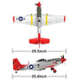 VOLANTEXRC P-51 Mustang 2.4G 5CH Remote Control Warbird 750MM Red with One Key U-Turn Function (768-1) - EXHOBBY