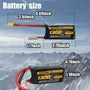 SUPULSE 2pcs 11.1V 3S 1300mAh 50C Lipo Battery with XT60 Plug EXHOBBY.